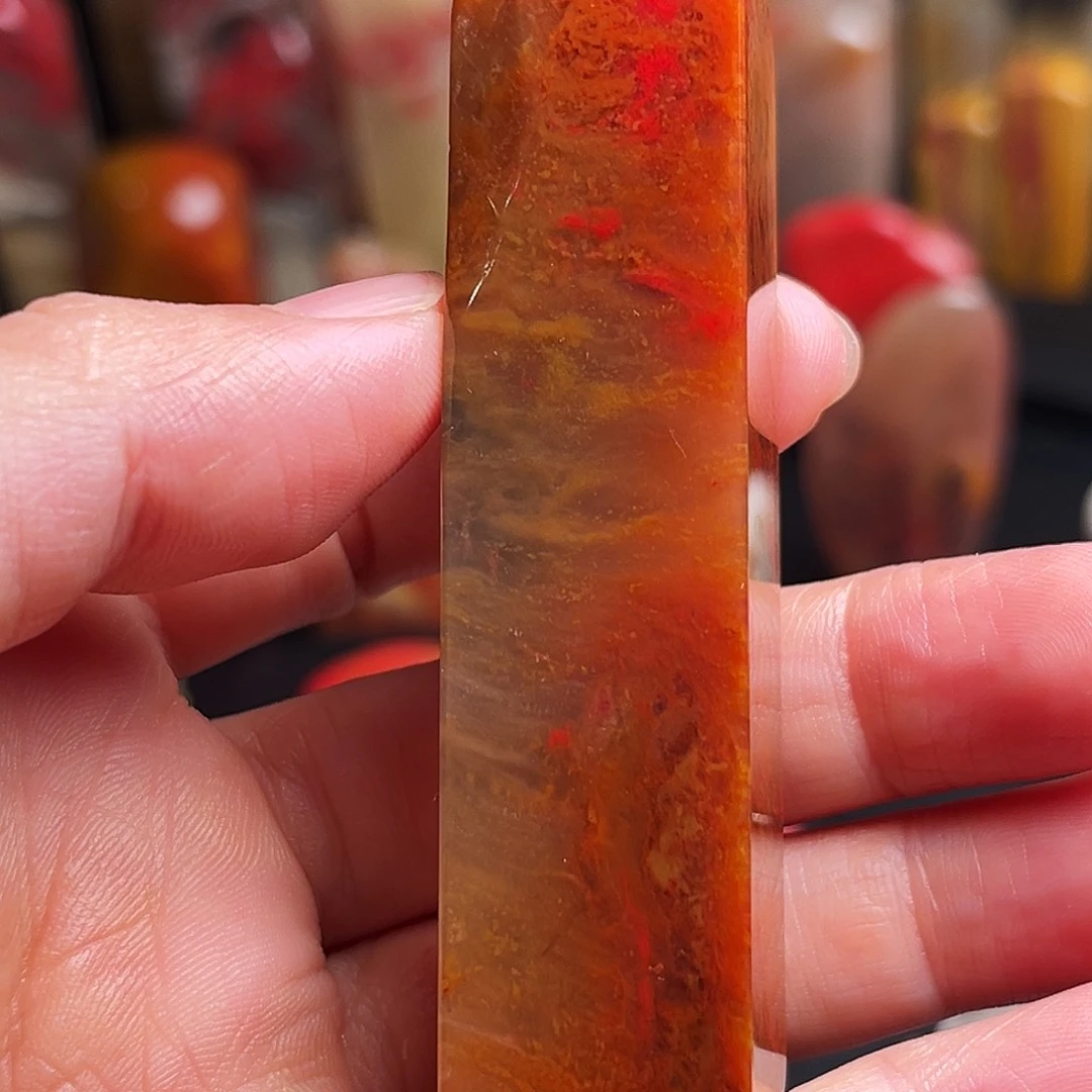 印石巴林石鸡血石方章