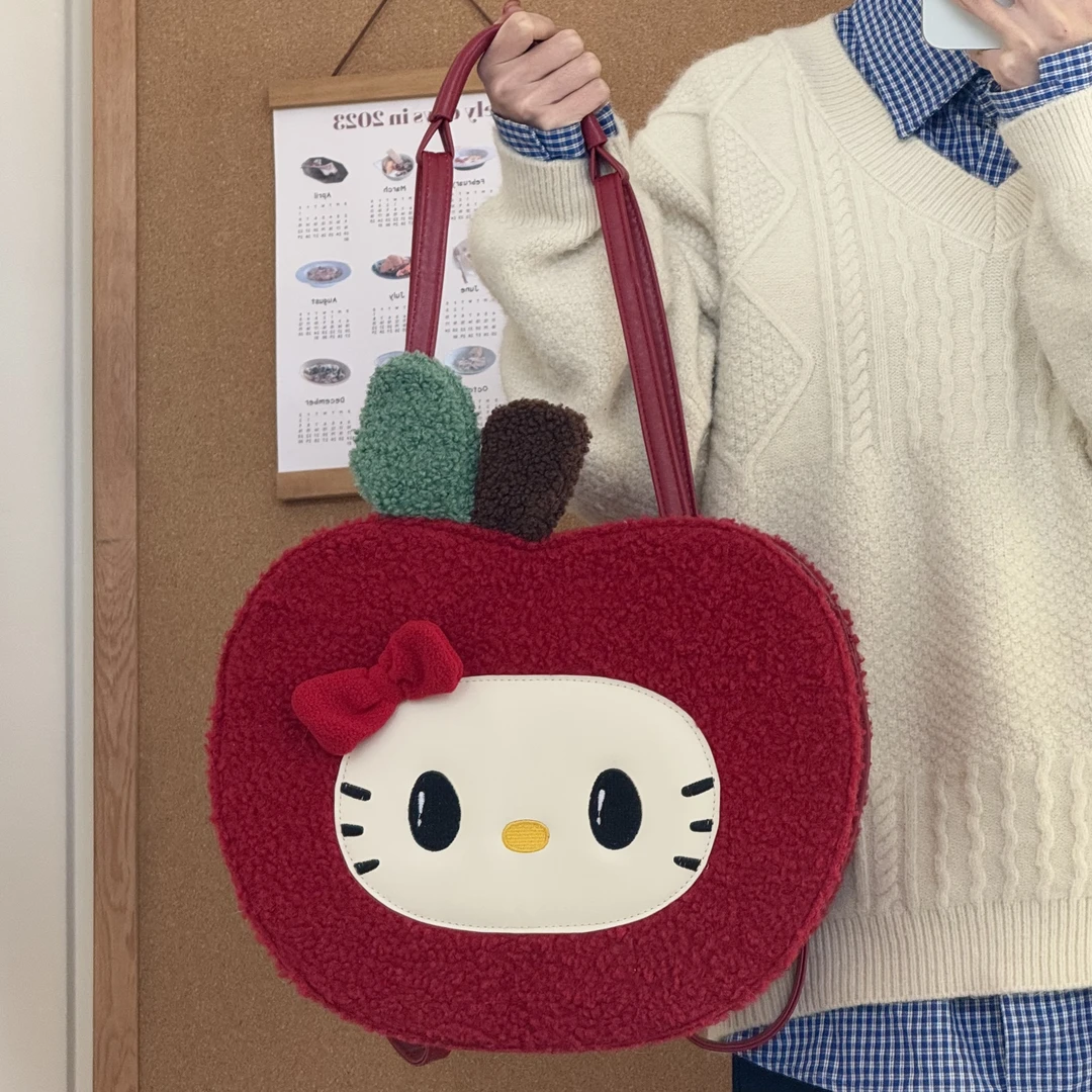 一张同学【长约34cm宽11cm高28cm】时尚可爱小猫一包多背C3635红