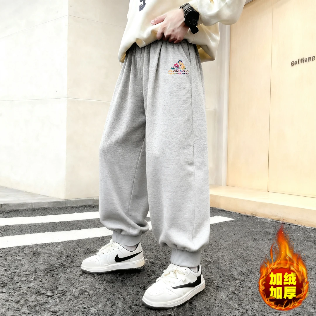 奥莱正品专区|男童运动裤秋季新款中大童冬季加绒休闲裤束脚卫裤