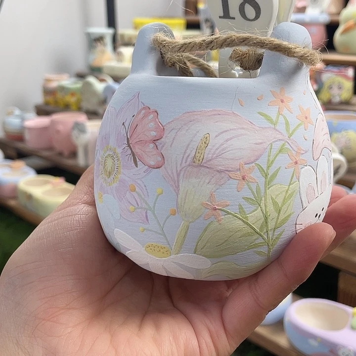 18…..手工手绘花盆