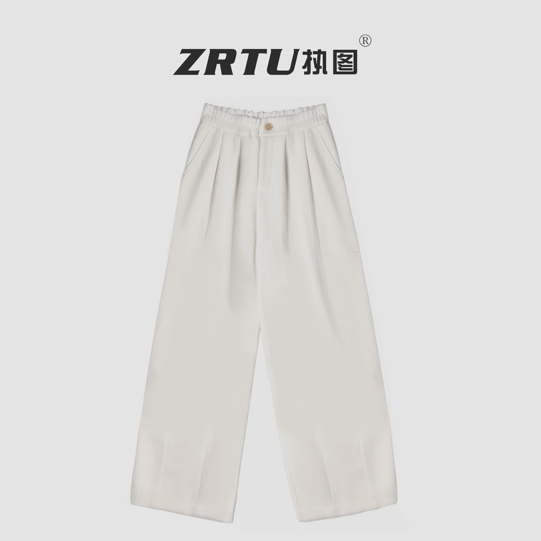 ZRTU/执图2025冬季新款高腰设计师时尚休闲休闲百搭阔腿裤女装