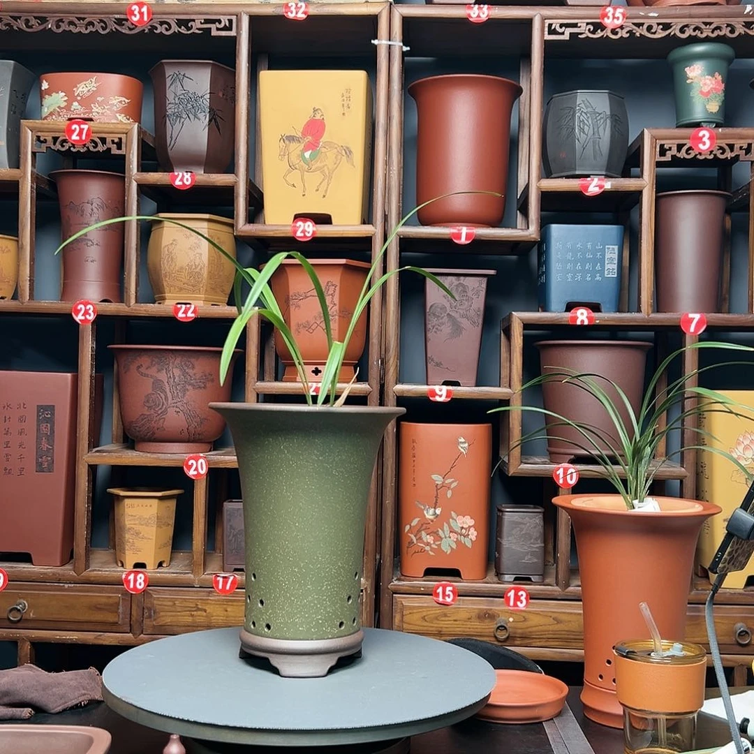 紫砂花盆浪****)紫砂花盆