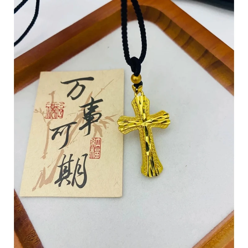 铜合金吊坠 十字架实心双面立体雕刻男女精工光面吊坠项坠时尚