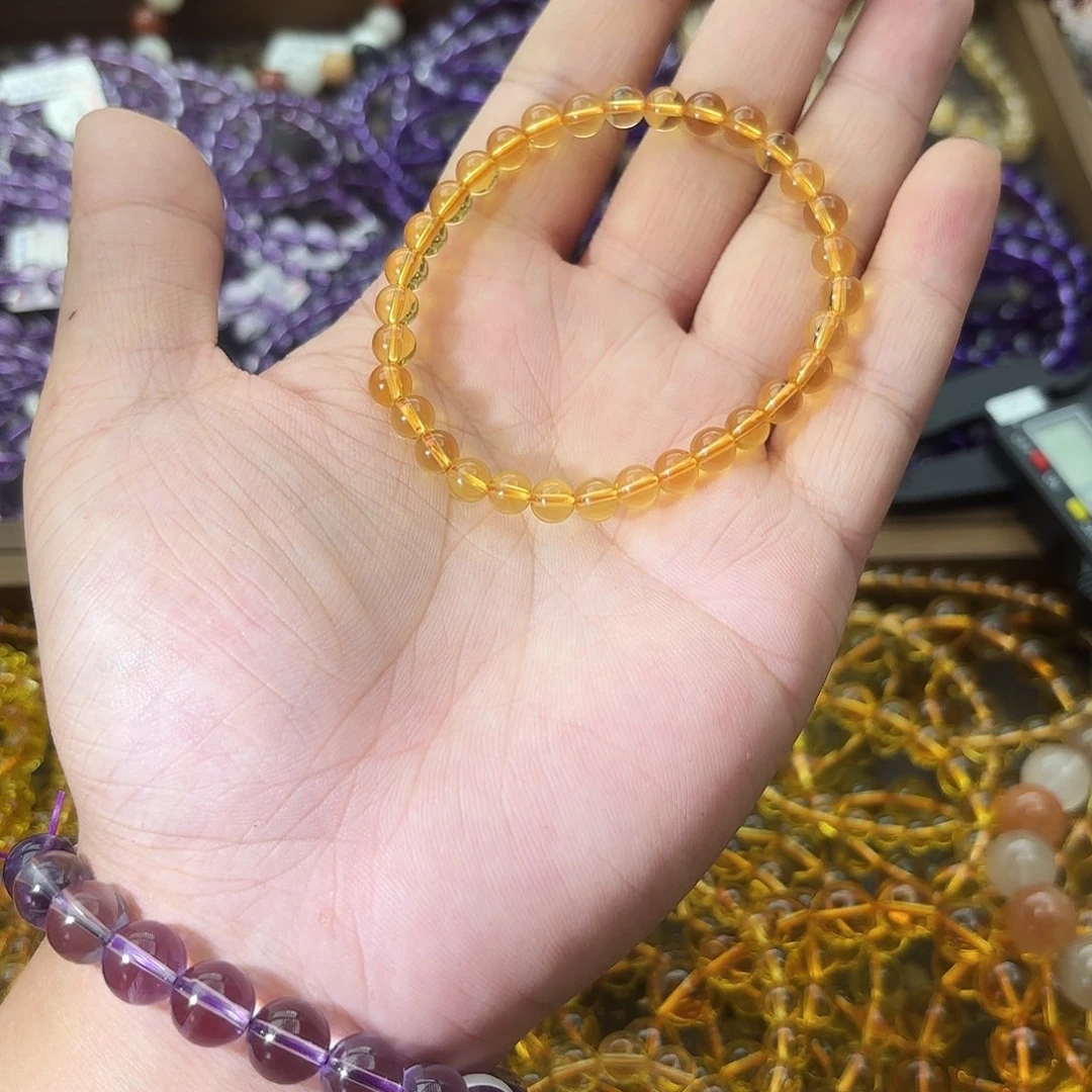 棉***姨水晶手链未镶嵌巴西暴力黄