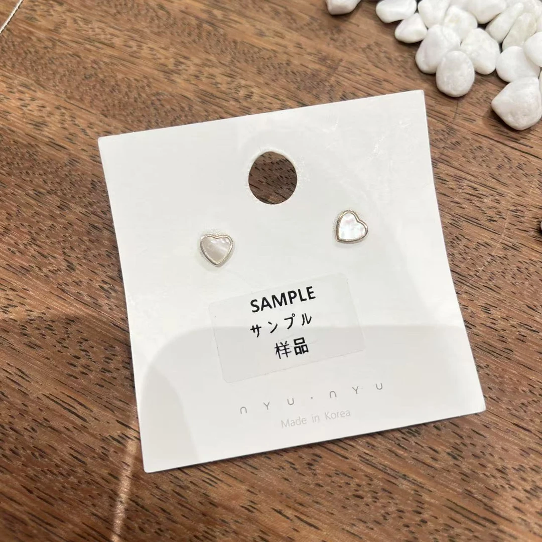 925银耳饰 0408A01 TJ韩国女装韩国直播代购925银爱心耳饰