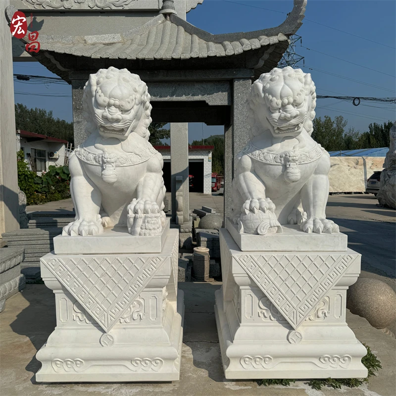 门口石狮子一对1.8米高天安门石头狮 公司单位酒店大门口摆放石雕