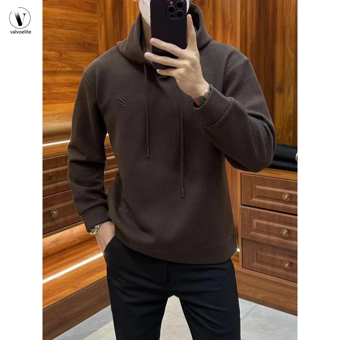VALVOELITE2025春秋潮流男新款高端轻奢百搭休闲商务连帽卫衣长袖