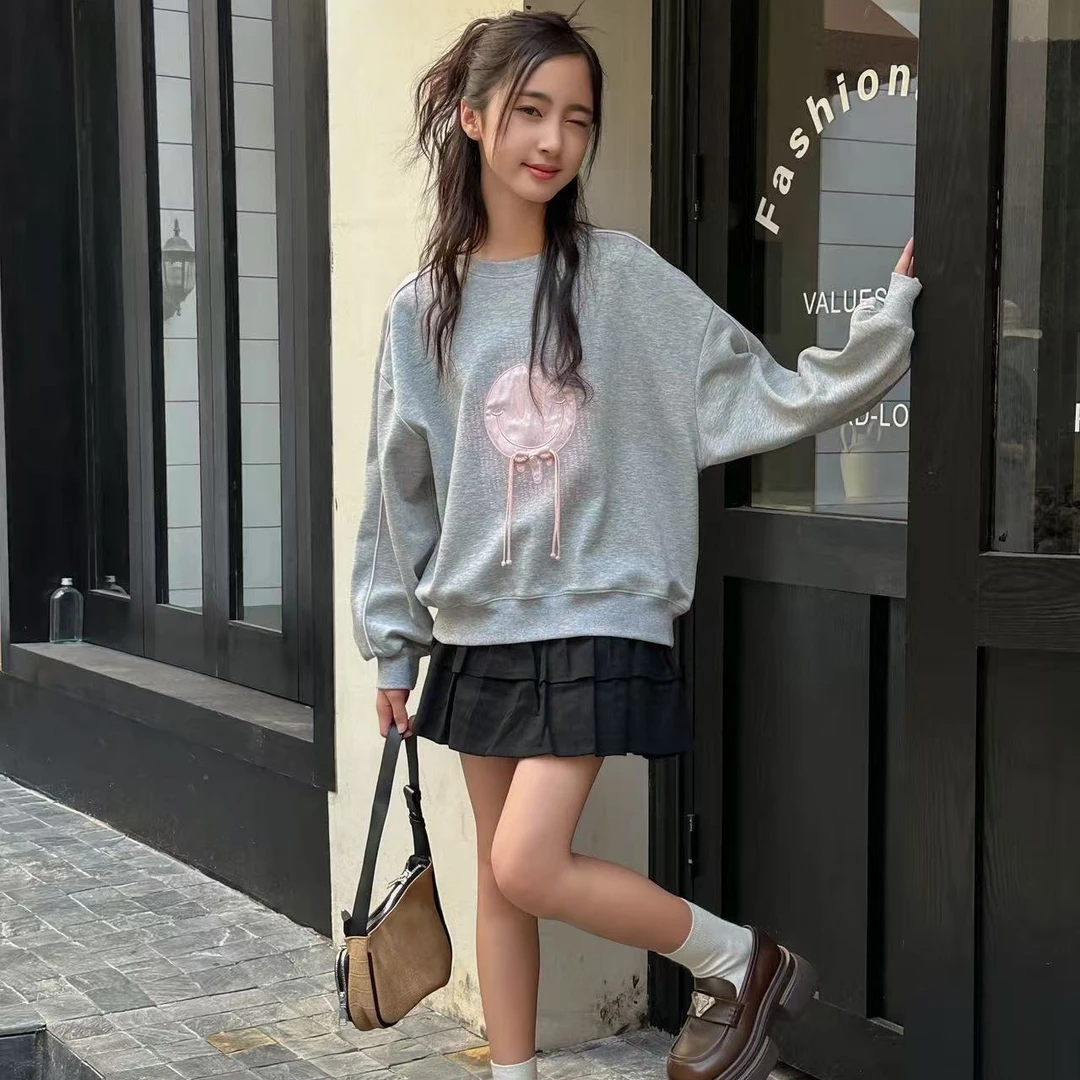 女童女大童秋款卫衣胸前吊绳款