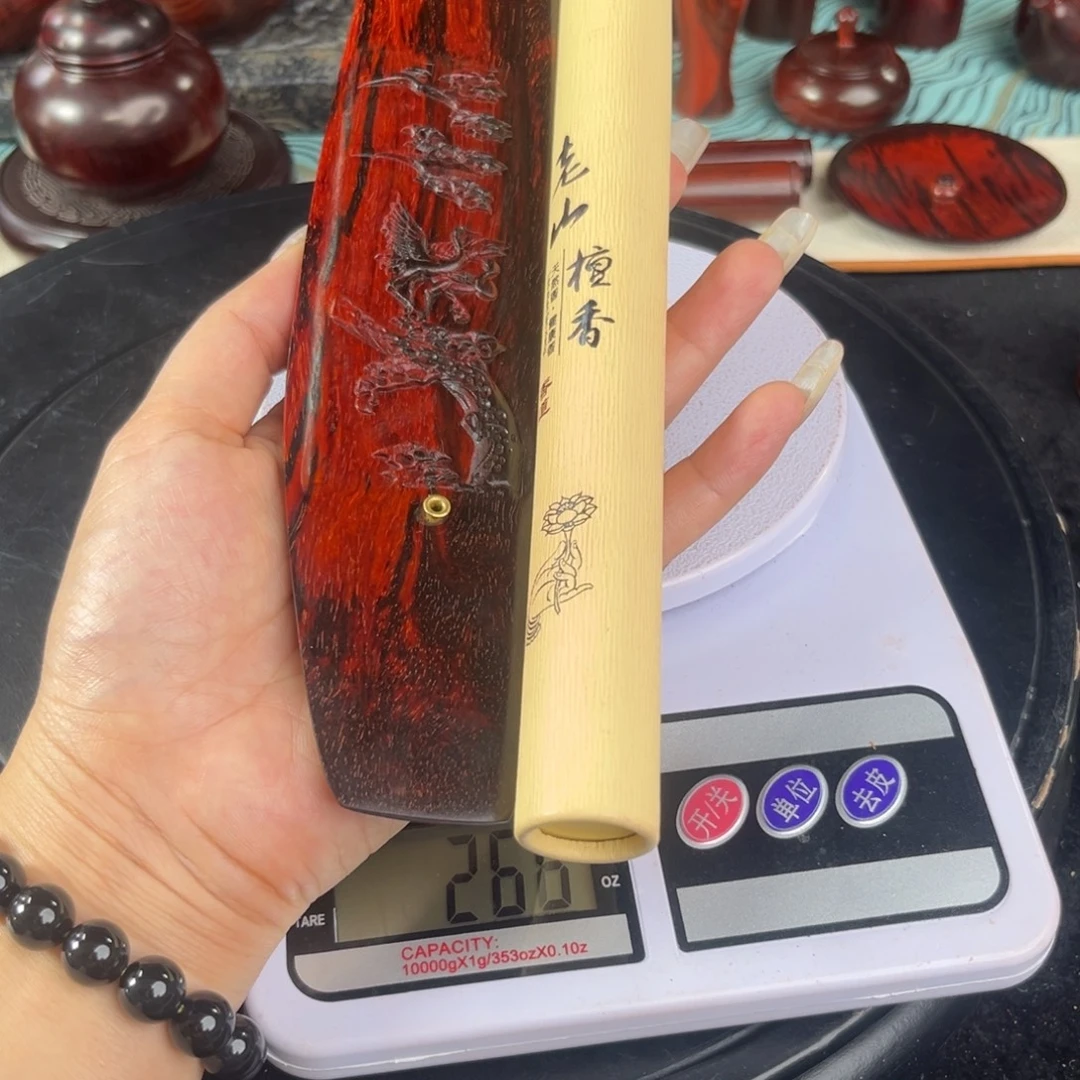 清***天红木印度小叶紫檀香插