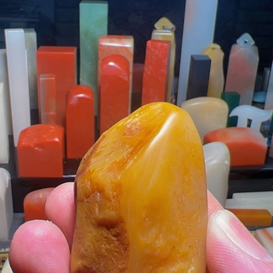 【闪购商品】寿山石印石老**刻老挝北部田黄石印石