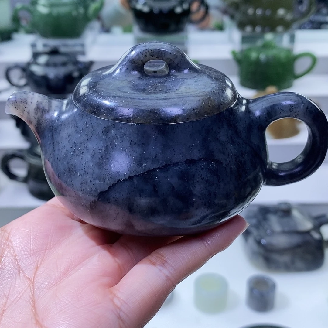 挎***疆和田玉未镶嵌挂件茶壶
