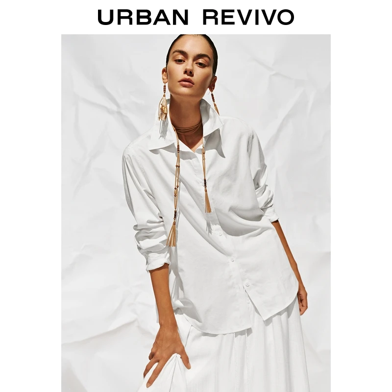 UR2026春季新款女装简约通勤气质风长袖开襟衬衫UWB250002