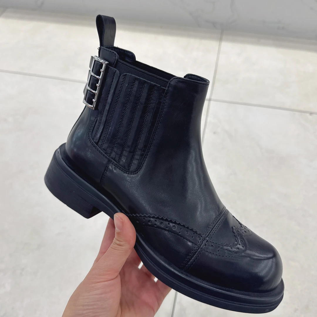 福利款短靴牛皮女鞋