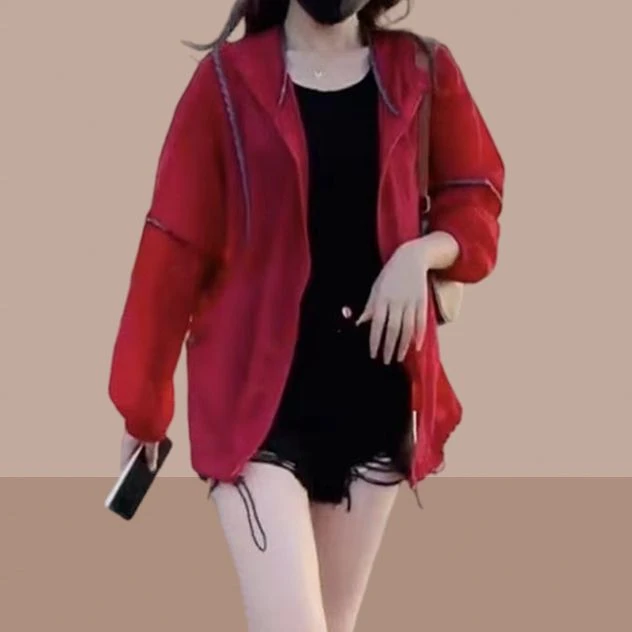 防晒衣女款外穿2025夏季新款时尚洋气户外透气冰丝连帽防晒服外套