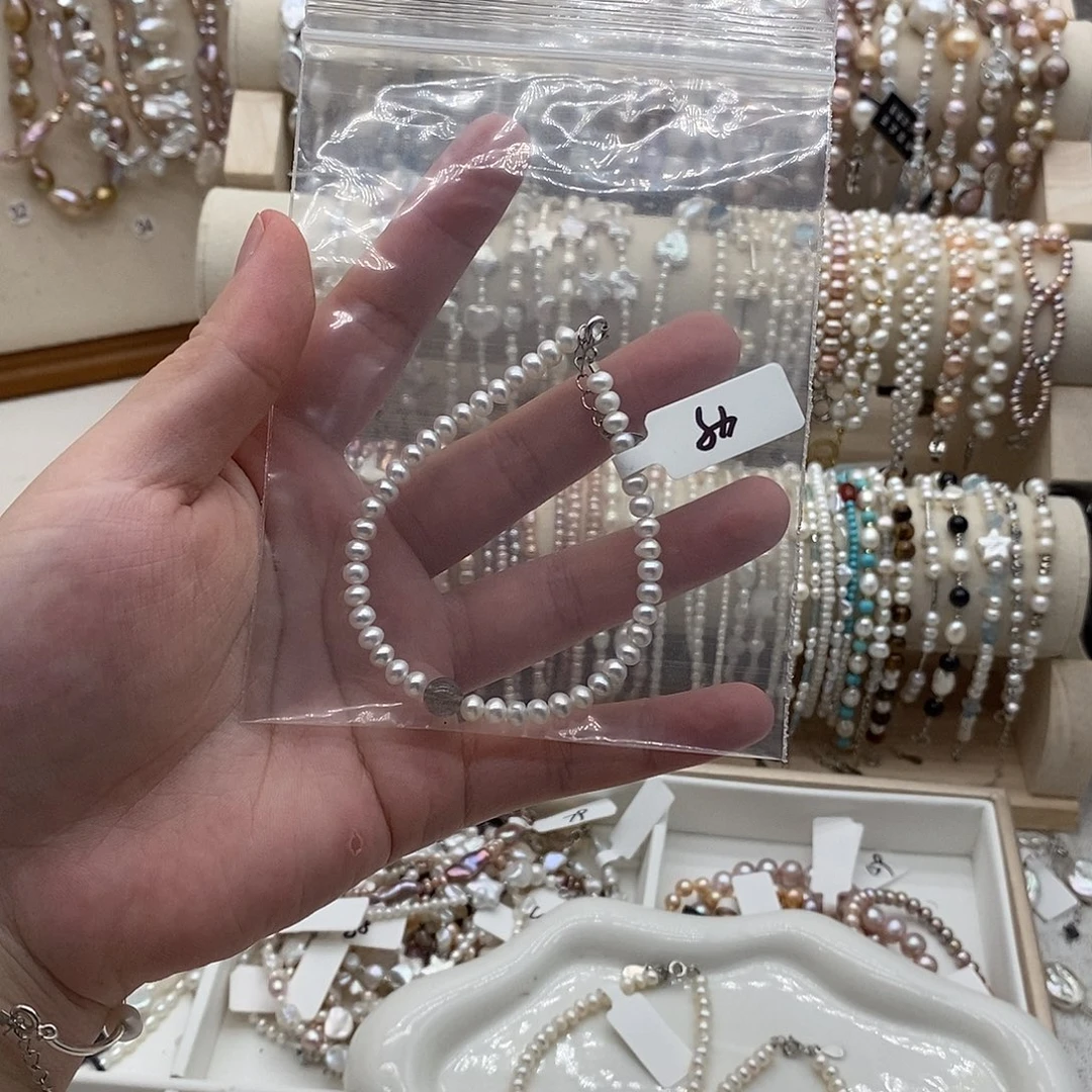 淡水珍珠手镯银S925镶嵌