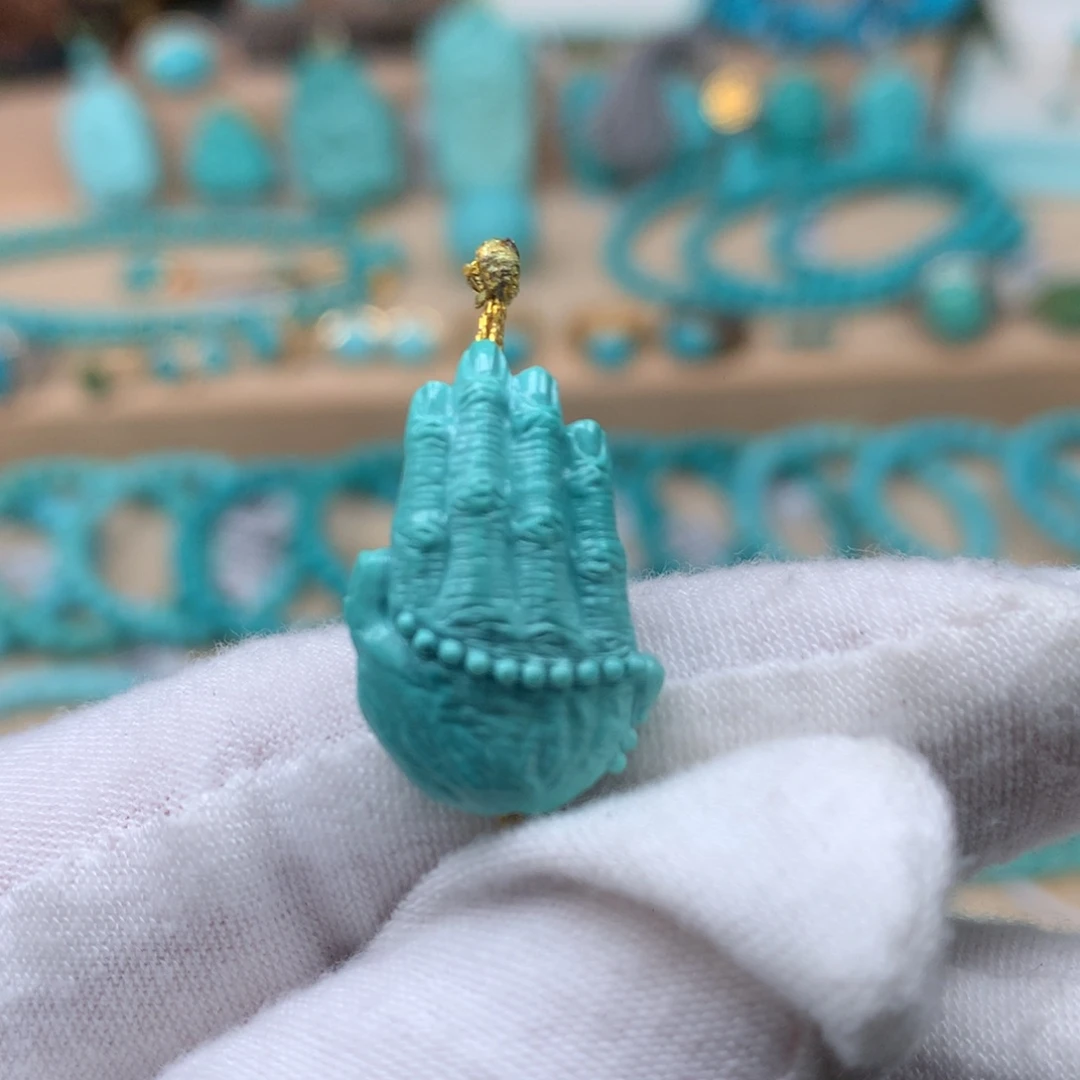 绿松石佛手未镶嵌