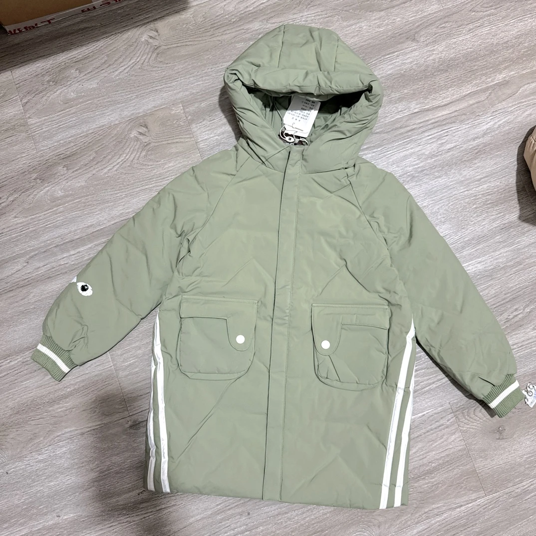 WIRGE韦氏童装儿童羽绒服冬季连帽保暖白鸭绒羽绒服外套813852