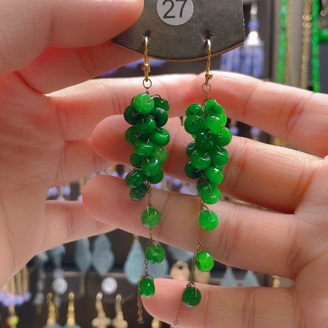 翡翠合金耳饰翡翠