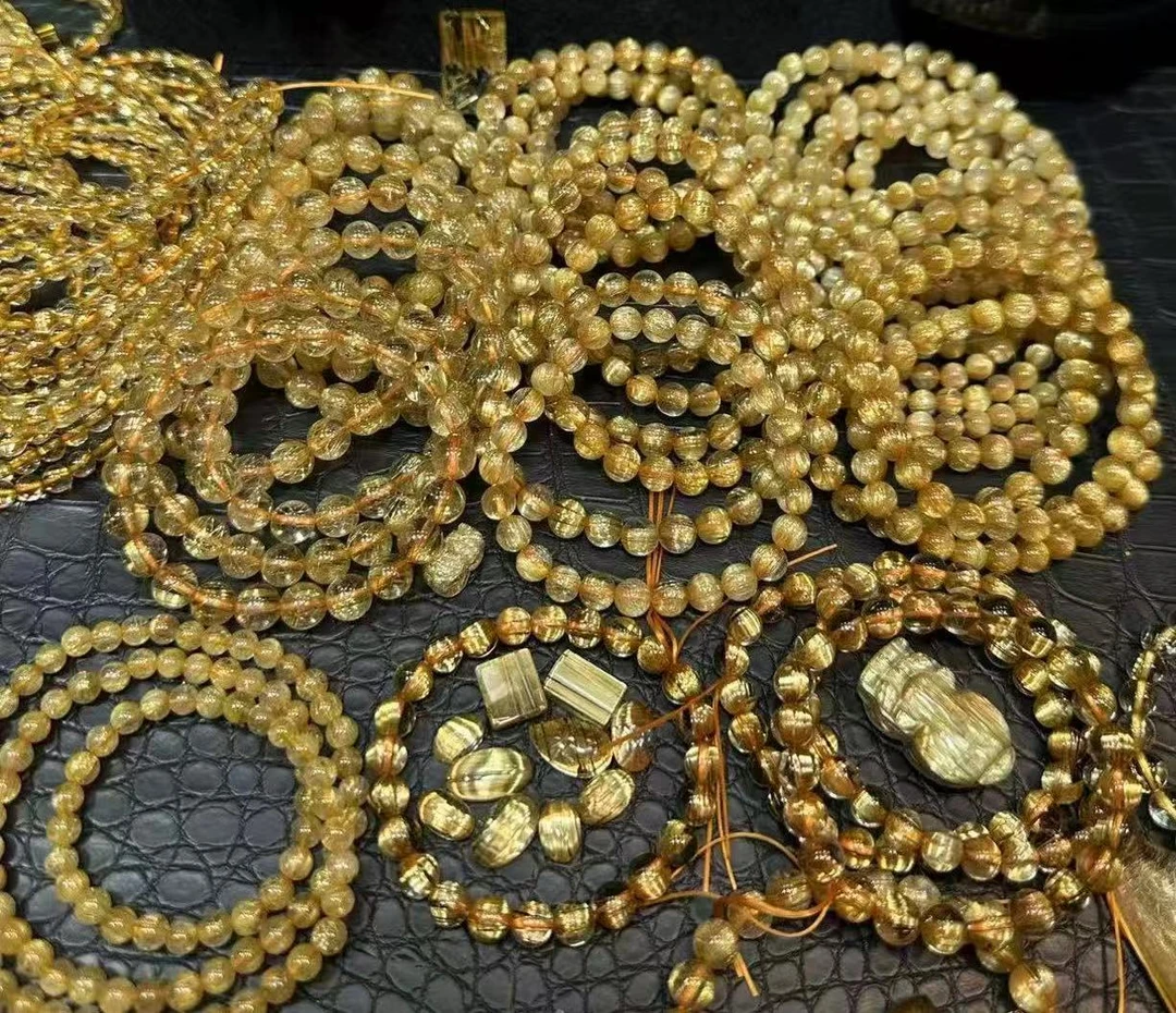 天然水晶发晶手链多样款发其一