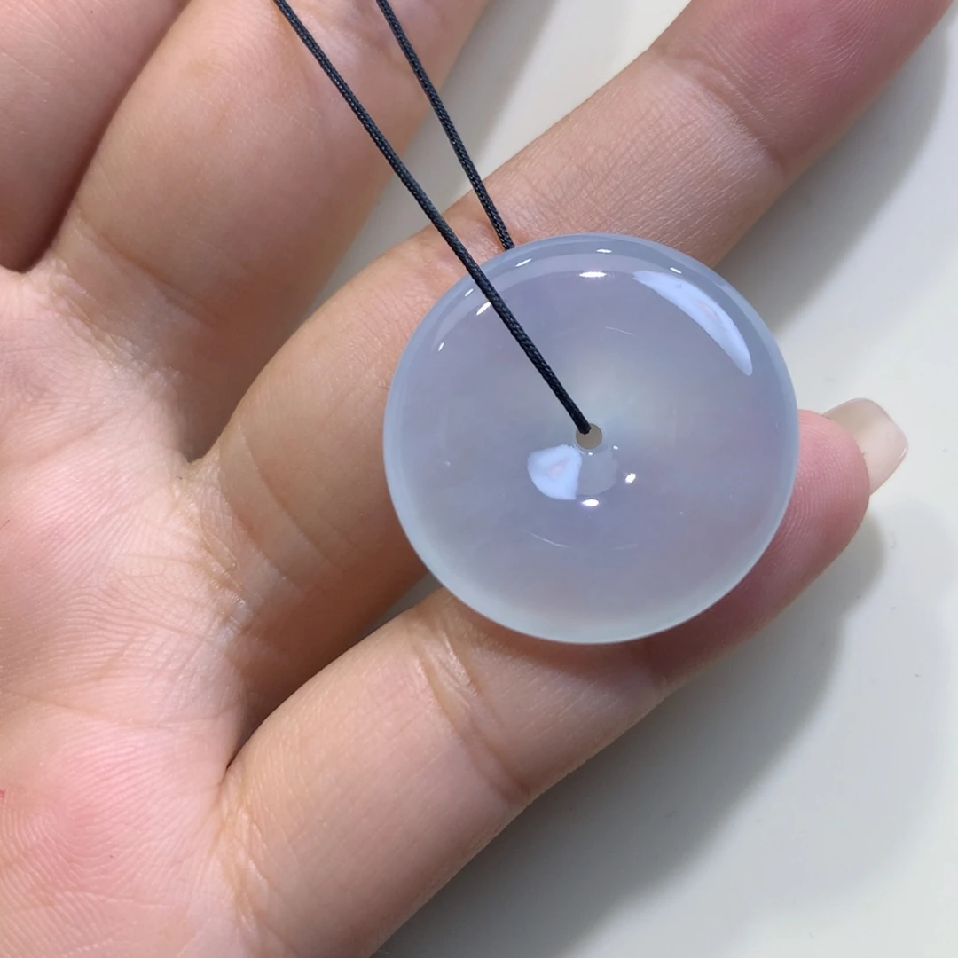 翡翠未镶嵌颈饰淡蓝平安扣24.5-5.8