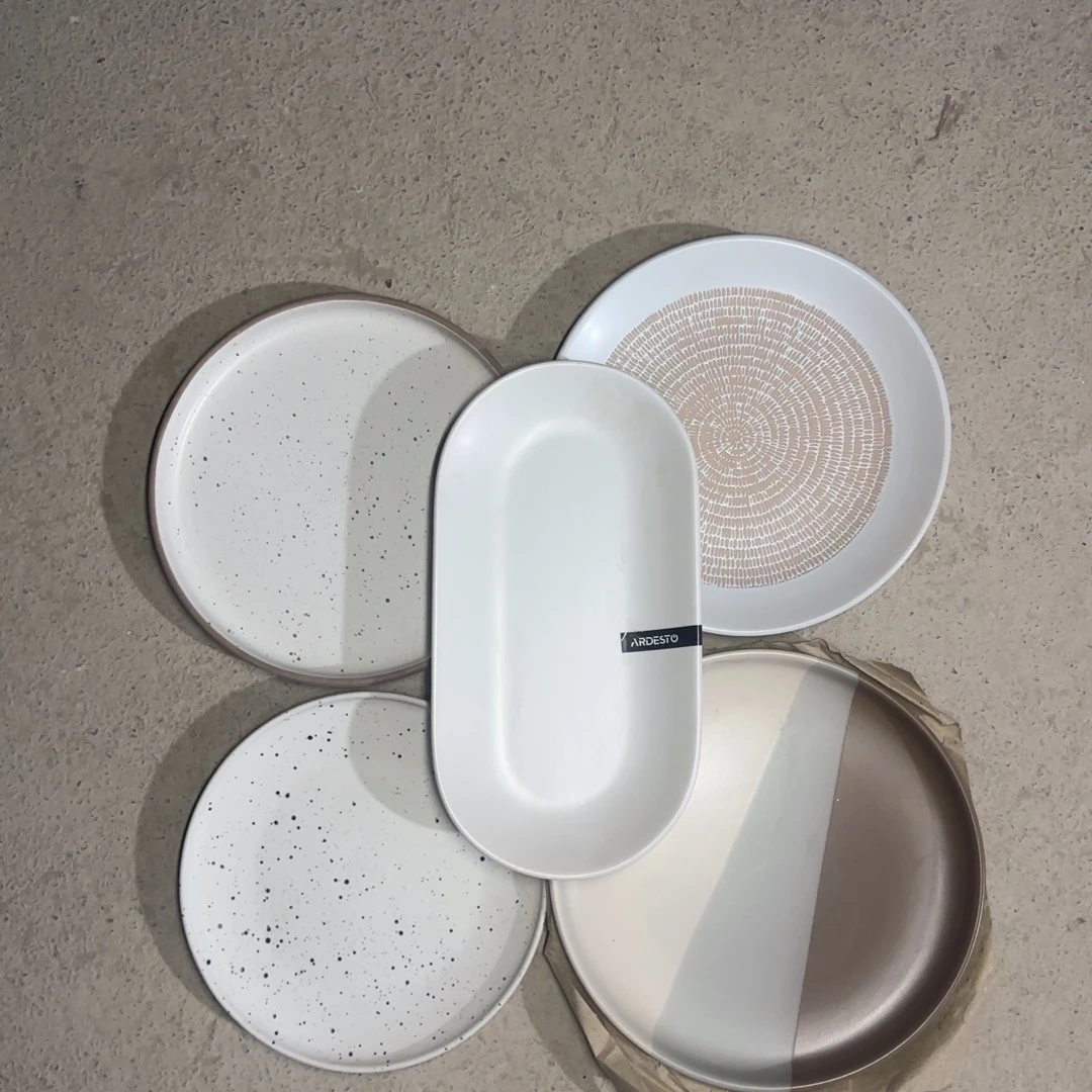 迷****手工钧瓷八寸平盘五支装微瑕