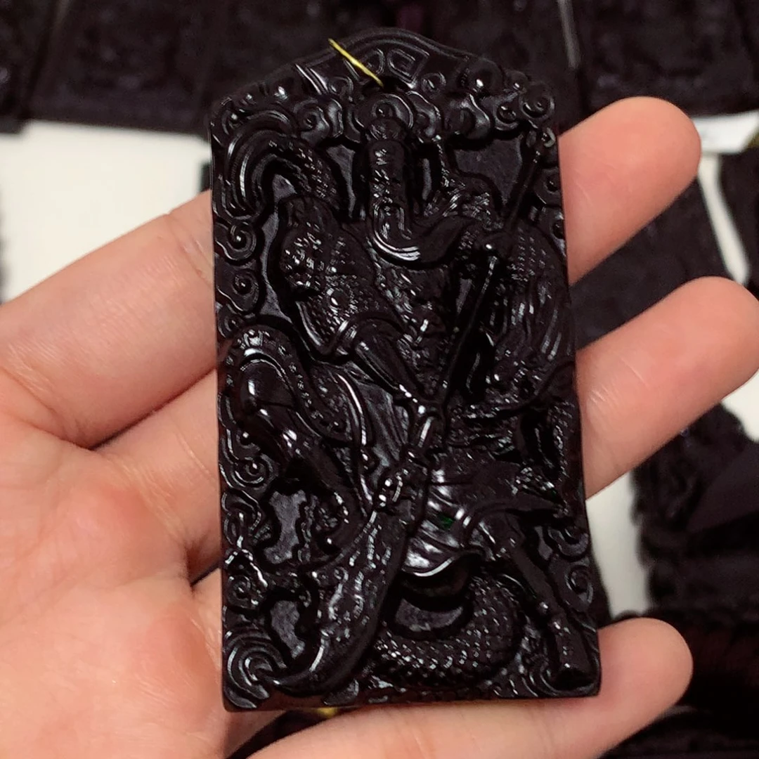 天然缅甸a货钢琴黑挂件