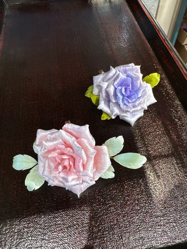 玫瑰花 非遗绒花发饰