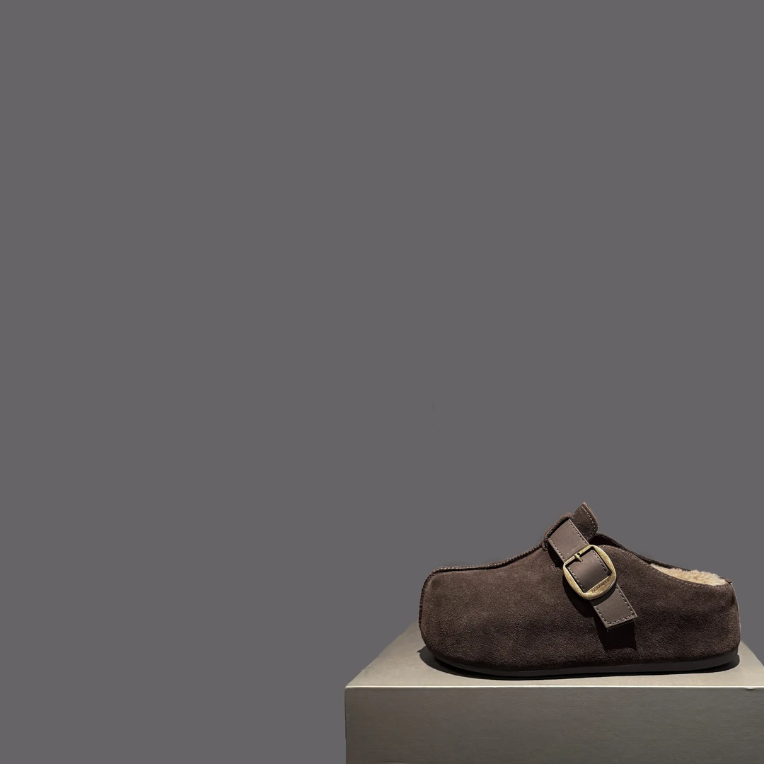 b073【新款】时尚厚底包头拖棉鞋