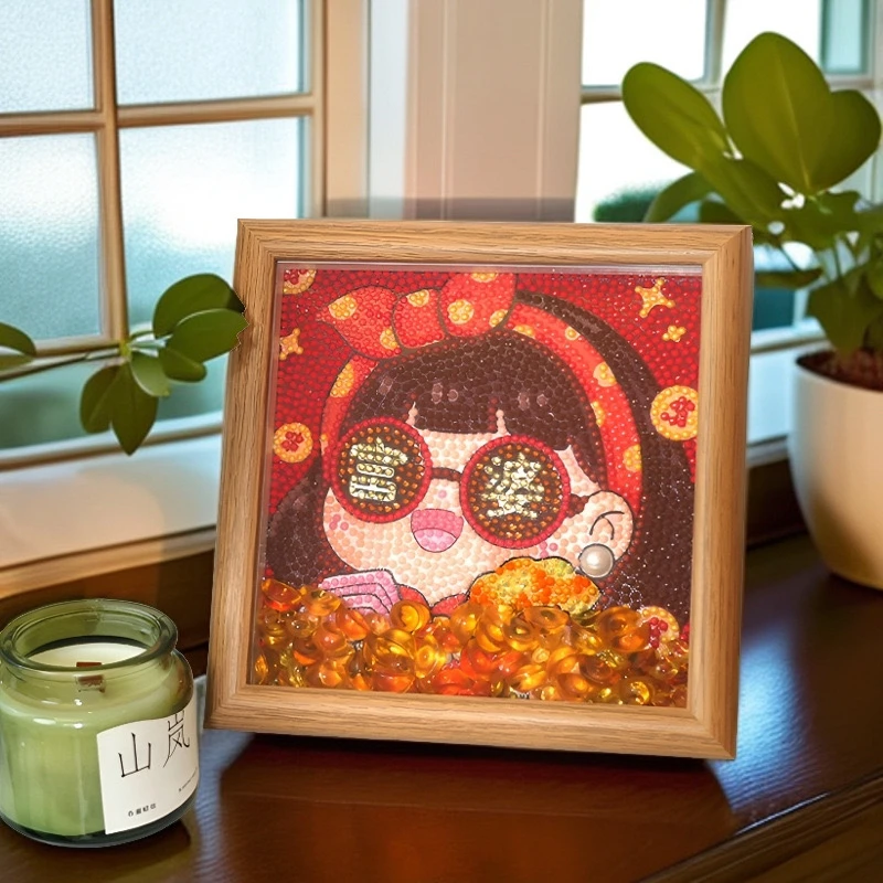 【百丝特小富婆钻石画】满钻带框摆台桌面装饰画闺蜜礼物手工diy点