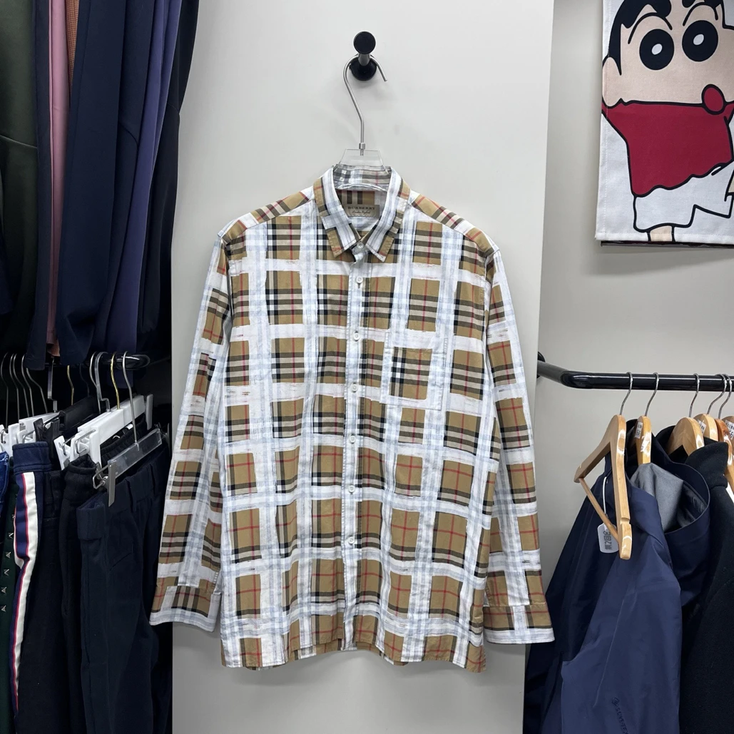 99新 BURBERRY/博柏利 格纹刷漆衬衫 xl码 胸围74 衣长58