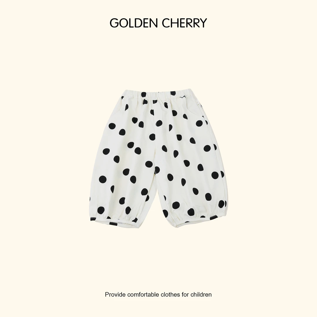【Golden cherry】儿童黑白波点时尚百搭小短裤JYT2015