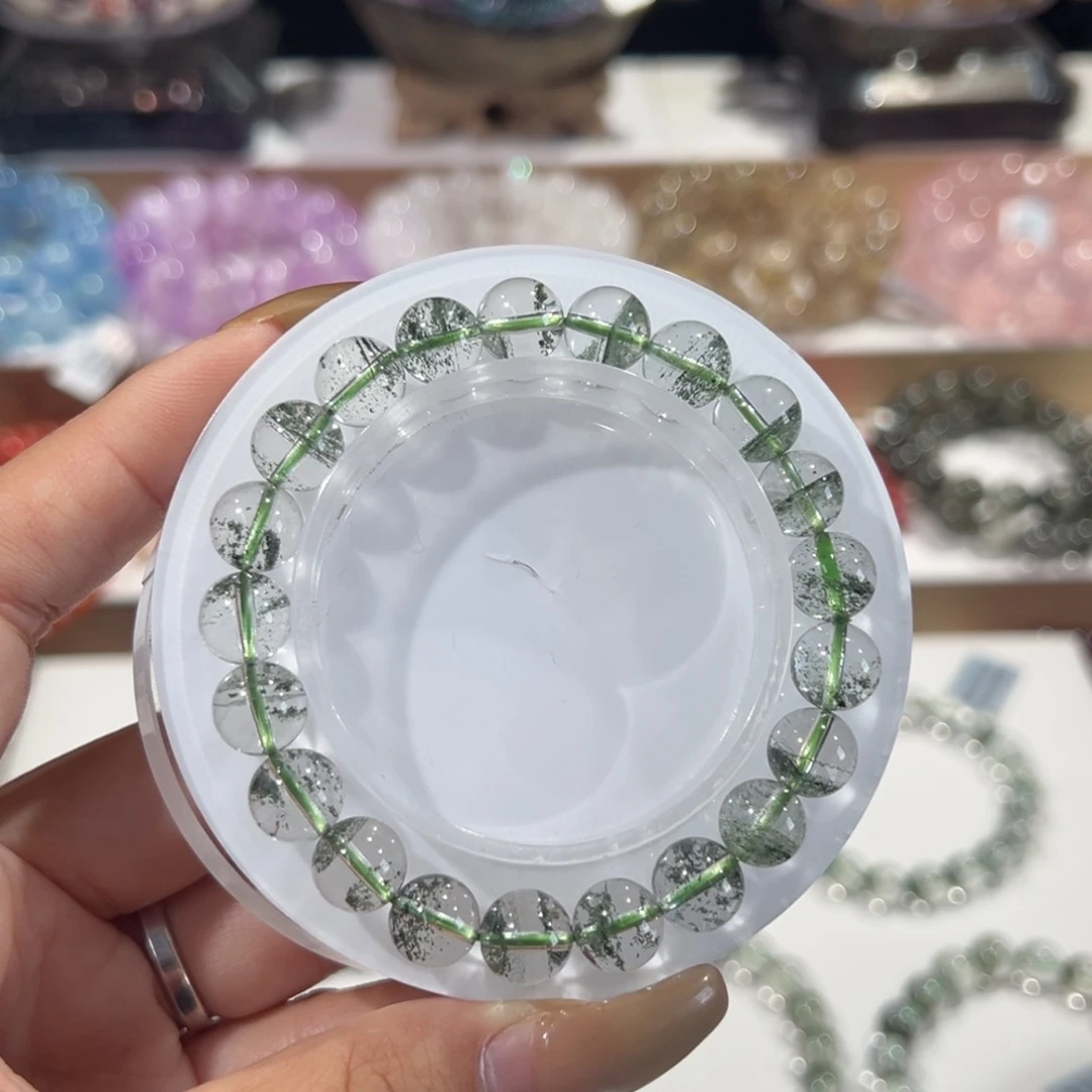 ****o水晶手串未镶嵌宠粉福利满天星绿幽灵9.3mm