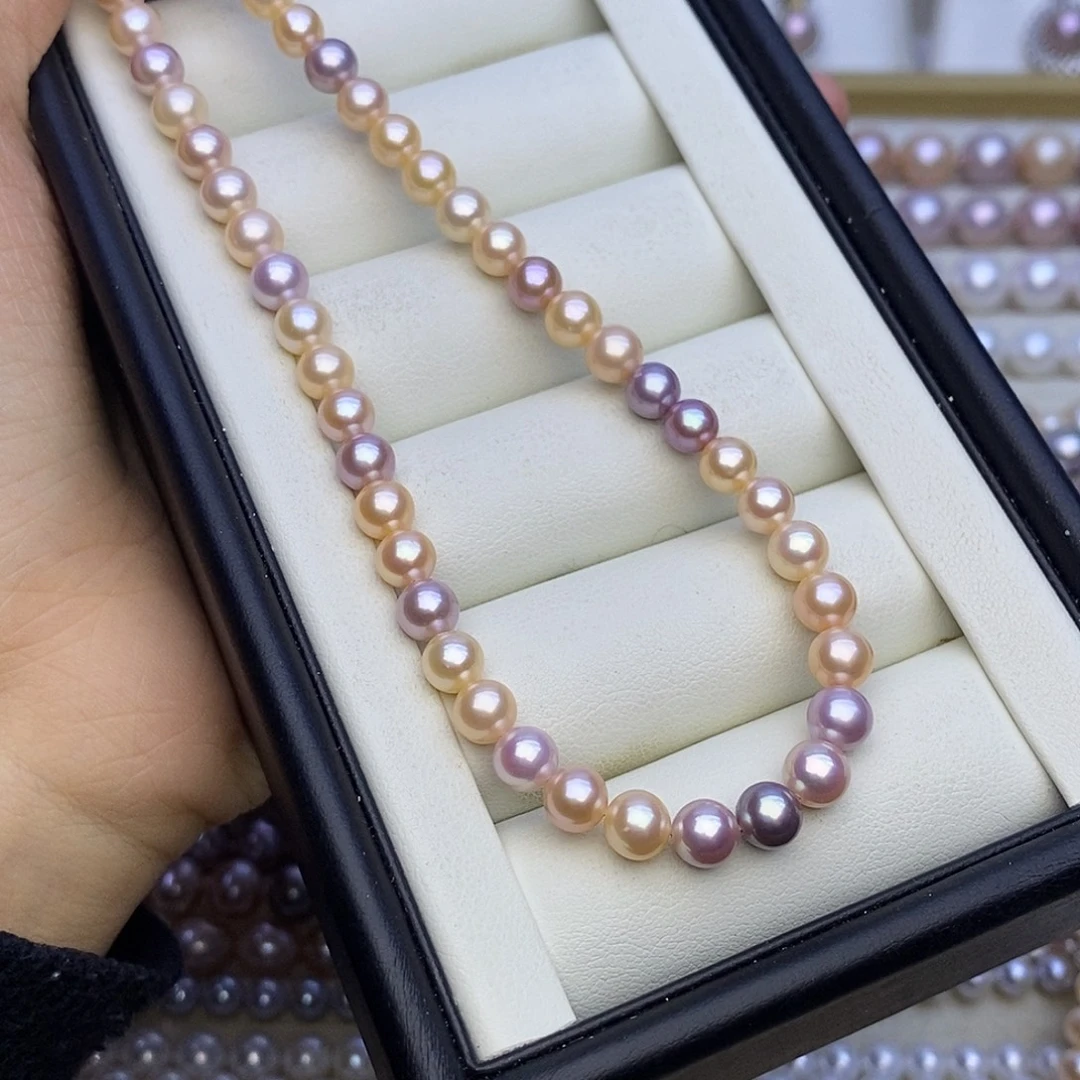 未镶嵌项链淡水珍珠混彩