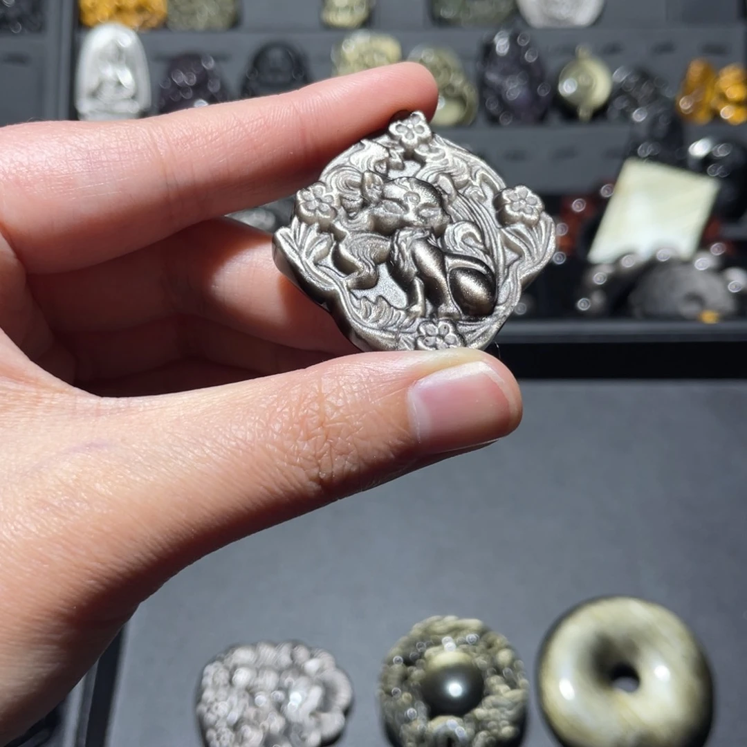 未镶嵌黑曜岩珠宝奇石妮***图