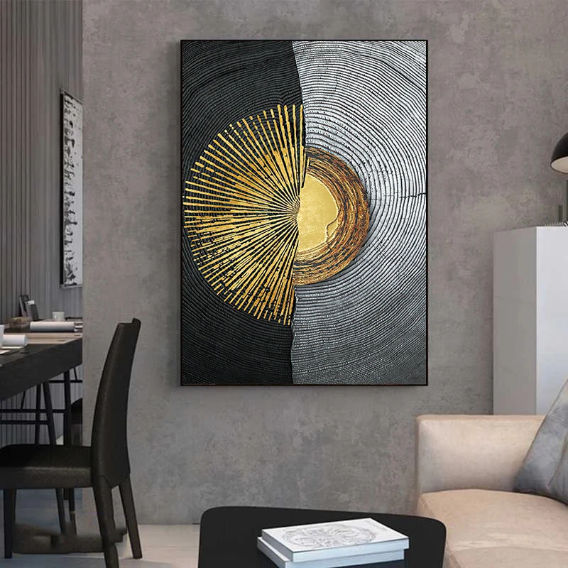 【抽象年轮】砂岩肌理沙发背景墙客厅自然美景现代装饰挂画