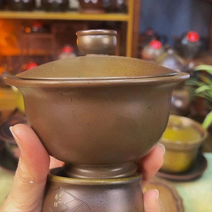 快****y蛟龙精品柴烧中号盖碗150毫升一壶一杯