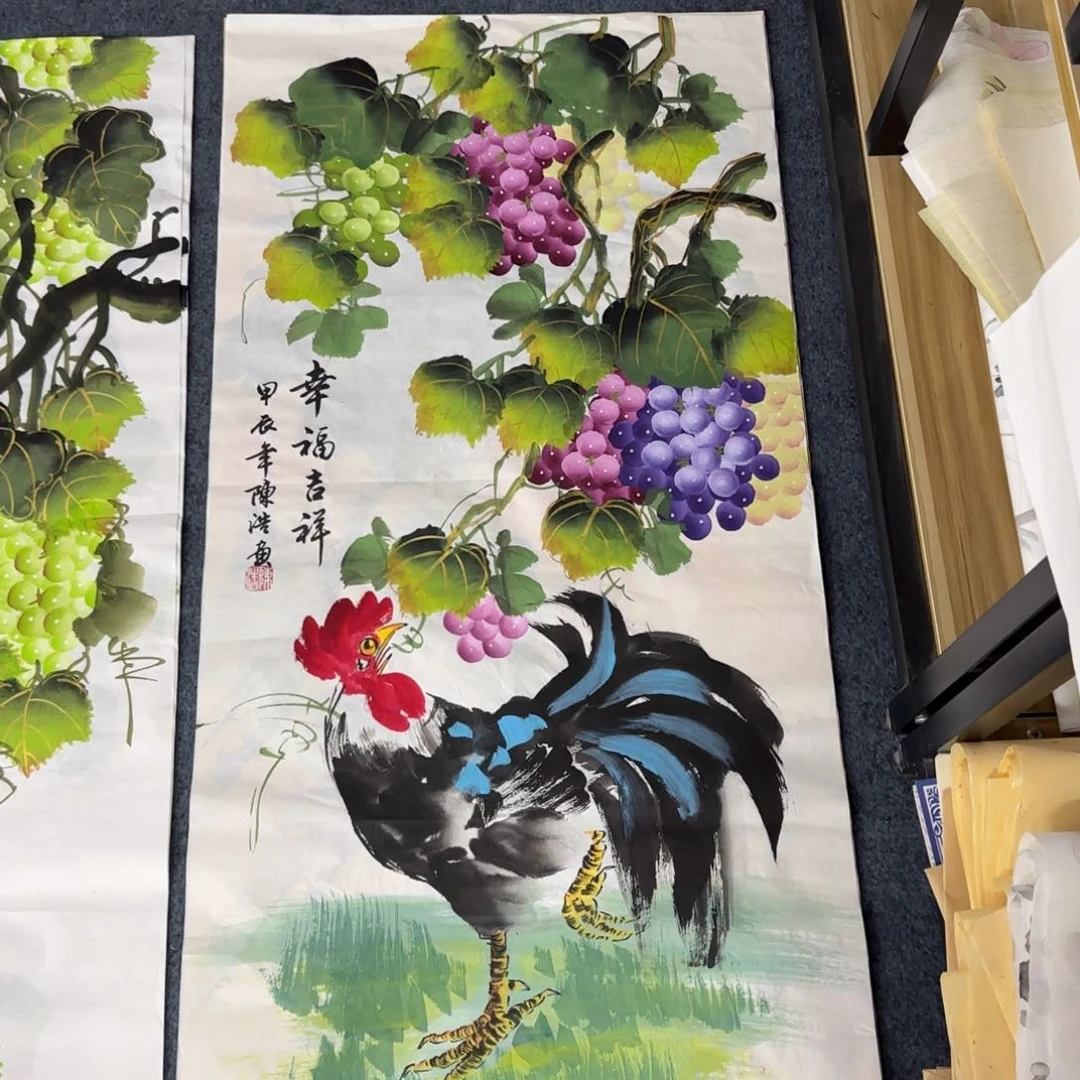 国画尺寸50X100手绘作品