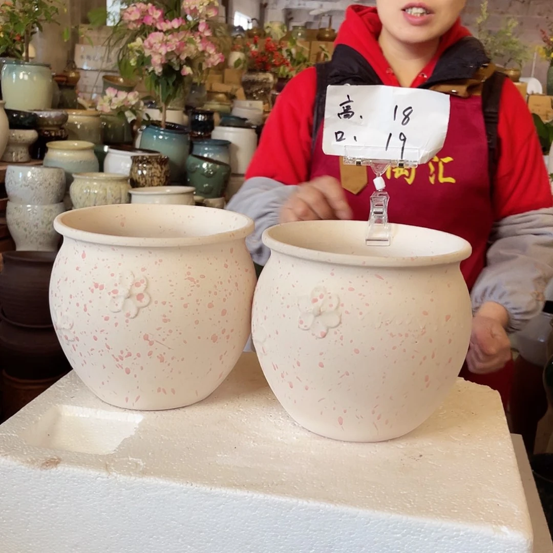 紫砂花盆高度18口径19