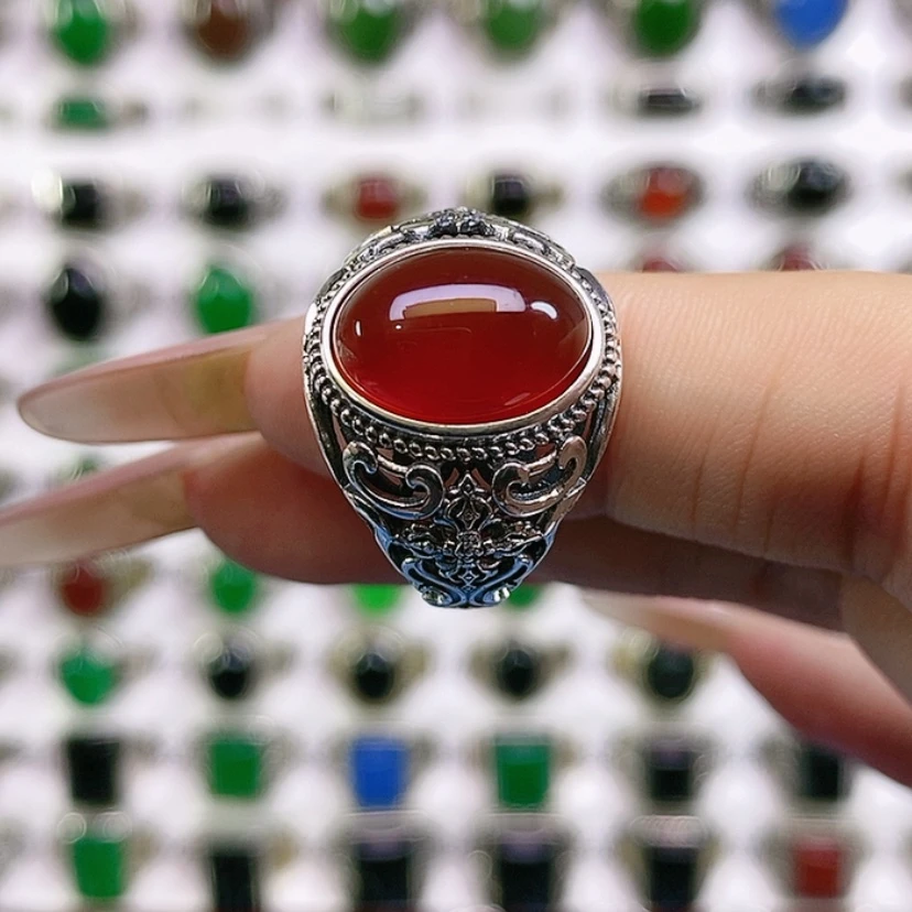 【闪购商品】银S925镶嵌戒指玛瑙/玉髓