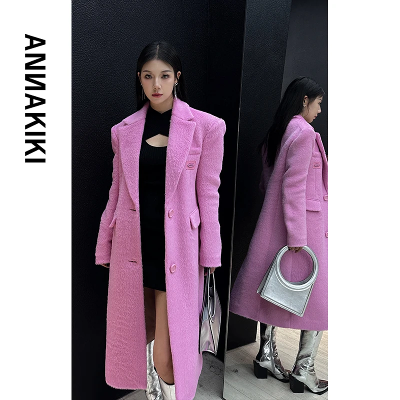 【AUNISEX专属】ANNAKIKI 苏力毛香蕉袖毛呢大衣 3C4X1749H564