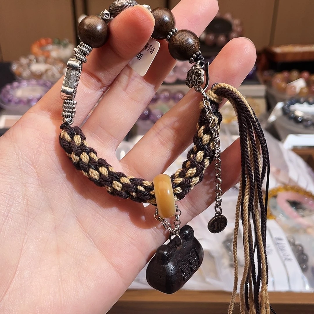 未镶嵌手链水晶檀木编绳