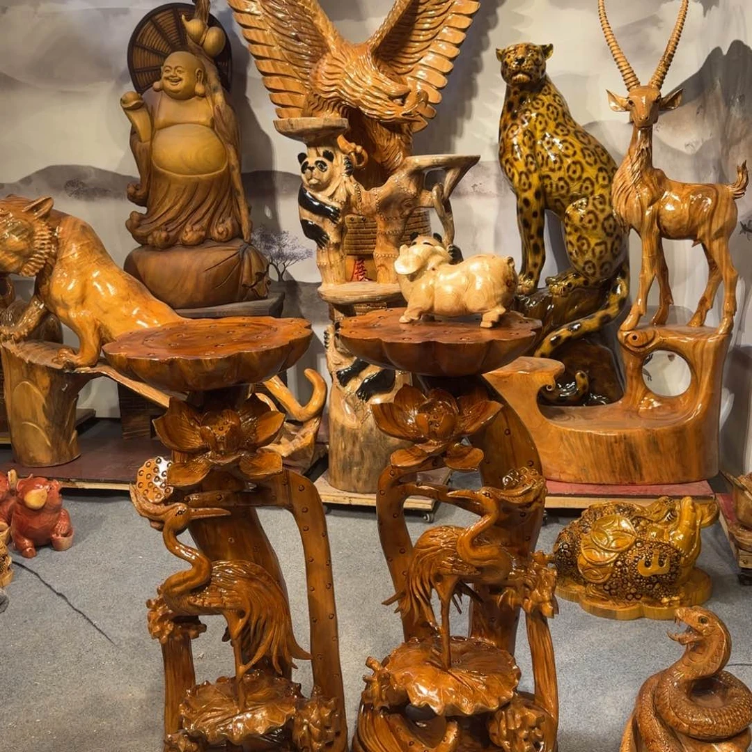 香樟木愿****好香樟木花架摆件