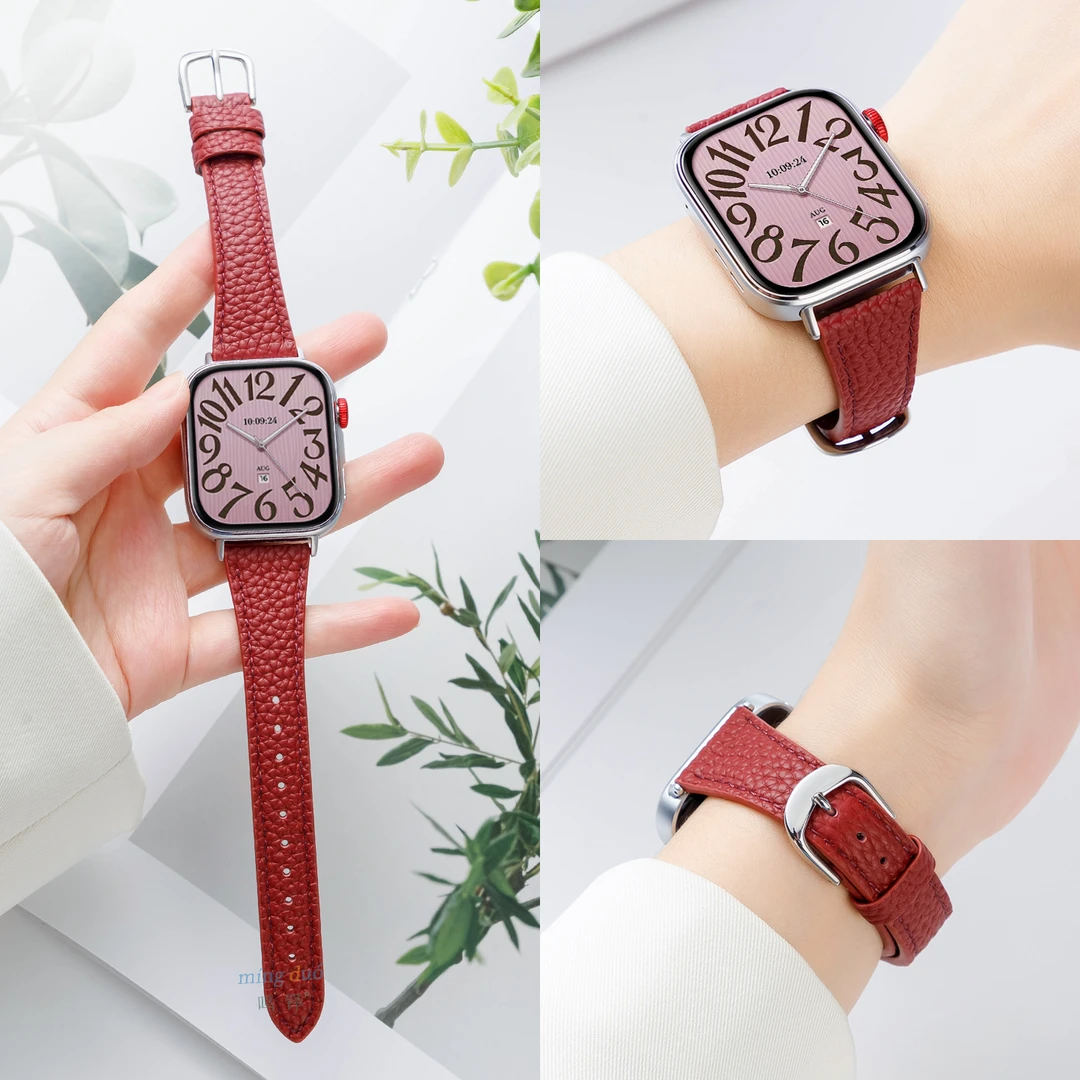 鸣铎适用小米手环9pro表带8pro红米手表watch6/5荔枝纹小蛮腰腕带