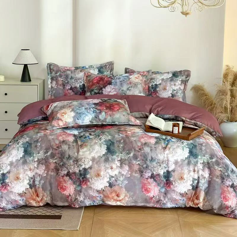 高档数码印花印花床品套件醇绵铂金棉印花四件套 柏林时代【美总】