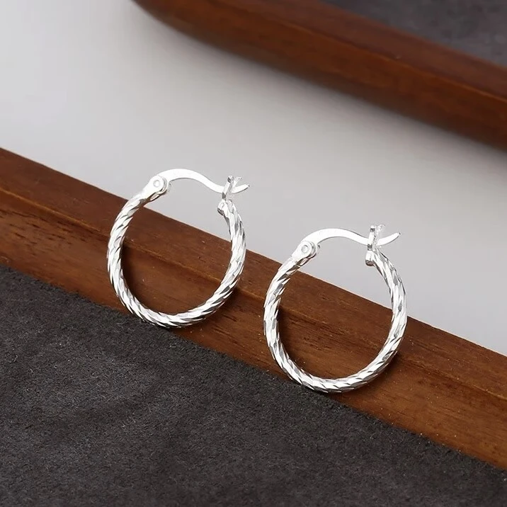 足银耳饰 S990纯银耳环百搭简约韩版