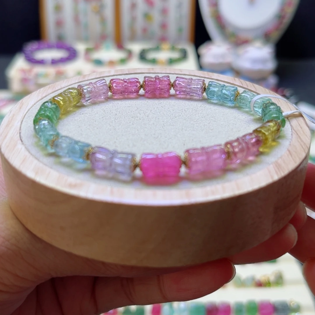 手链未镶嵌碧玺荧光莲花