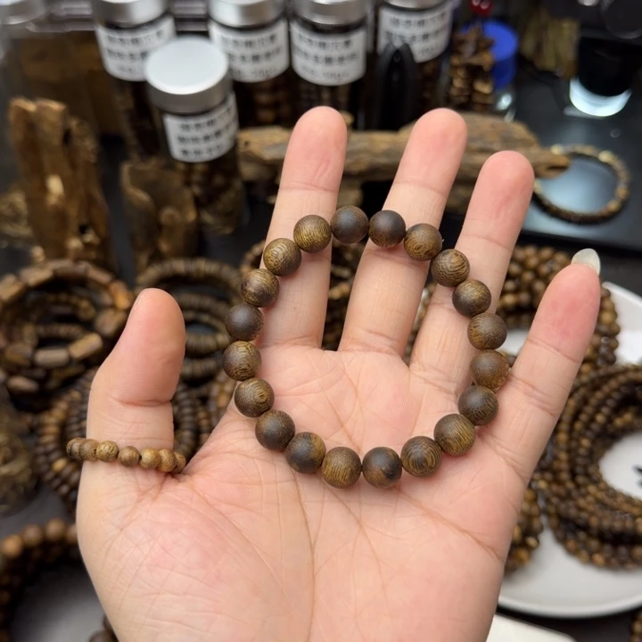 沉香枕沉香奇楠沉香卡1.0圆珠单圈沉水浮