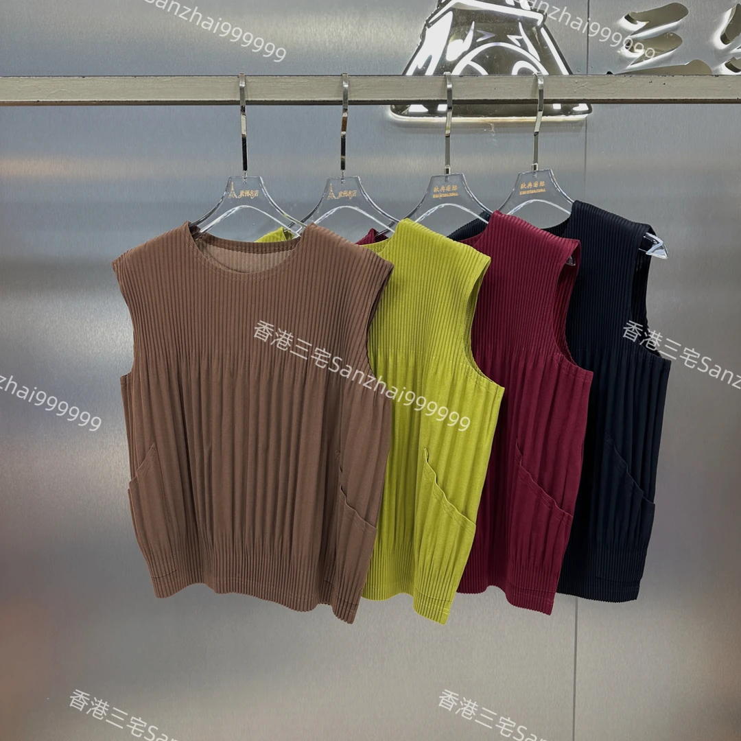 大码褶皱春秋新款纯色泡芙无袖T恤显瘦舒适百搭宽松上衣