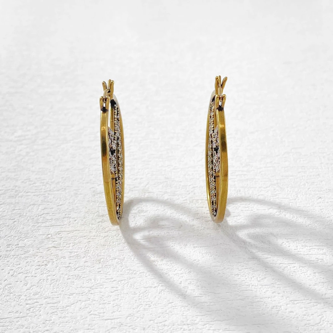 铜合金耳饰 木木（RZ6299） 精镶做旧土星耳饰