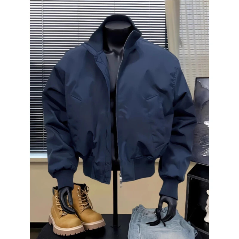 藏蓝色ma1飞行员夹克外套男春秋美式短款bomber高级感立领棒球服